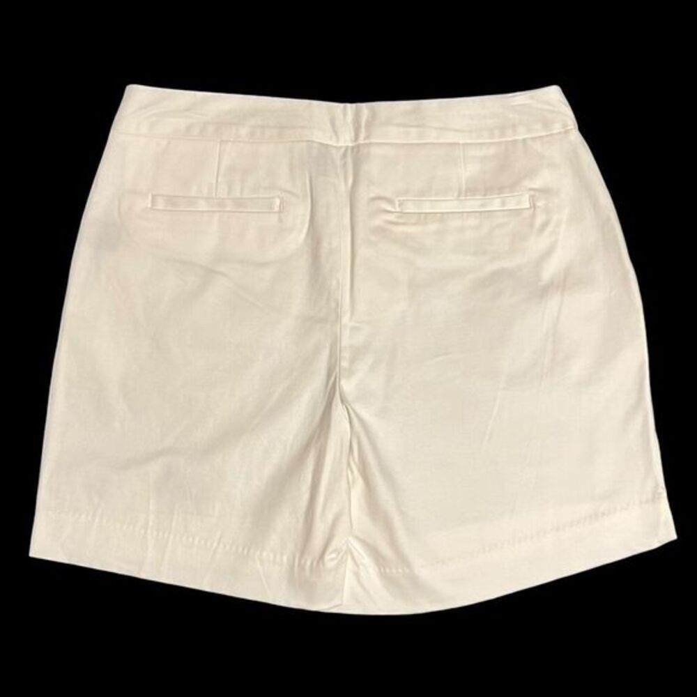 Worthington White Cotton Blend Tailored Shorts Women's Summer Casual‎ Size 4 - Picture 3 of 9